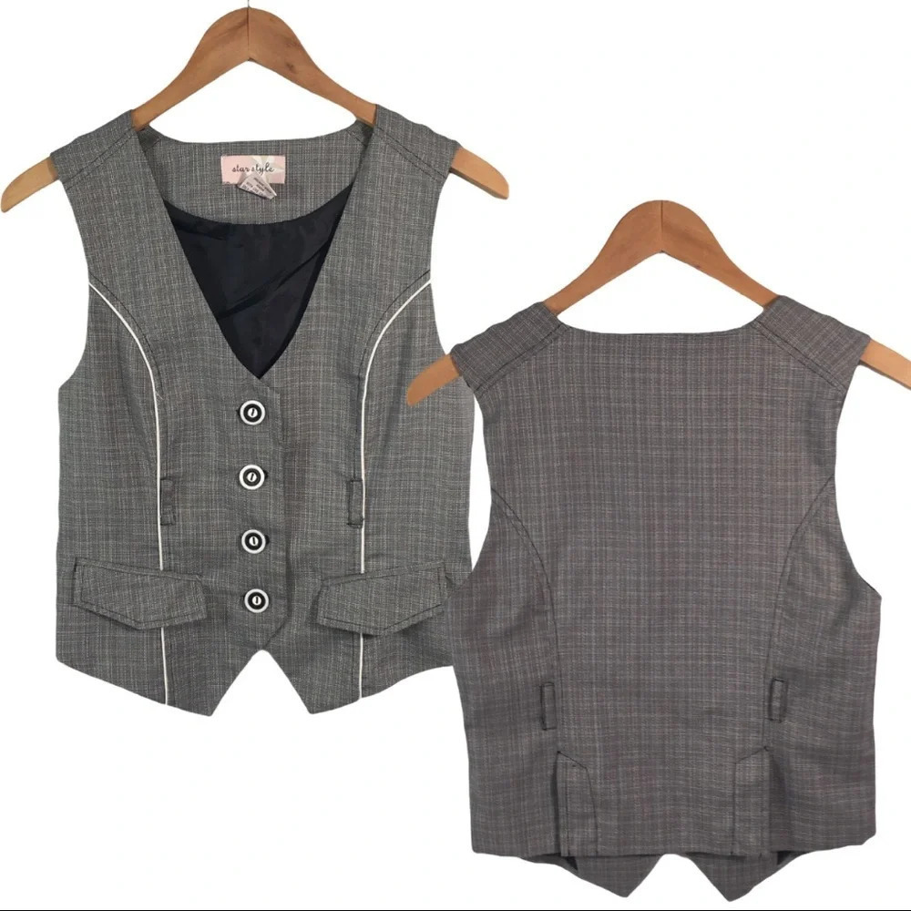 WS379 Star Style Trendy Prep Career Vest Top M